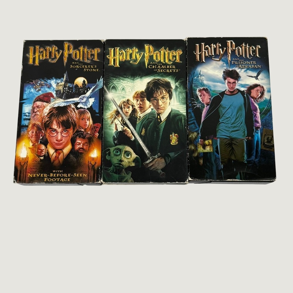 Harry Potter VHS Lot 1-3 Sorcerers Stone Chamber Secrets Prisoner of Azkaban